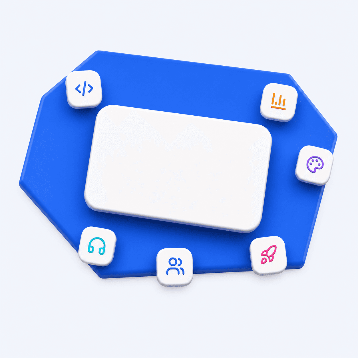 Blue NemonTech creator platform with digital product icons
